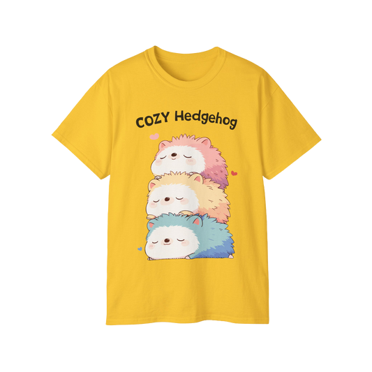 100% Cotton Short Sleeve Tee | Kawaii-Hedgehog-003