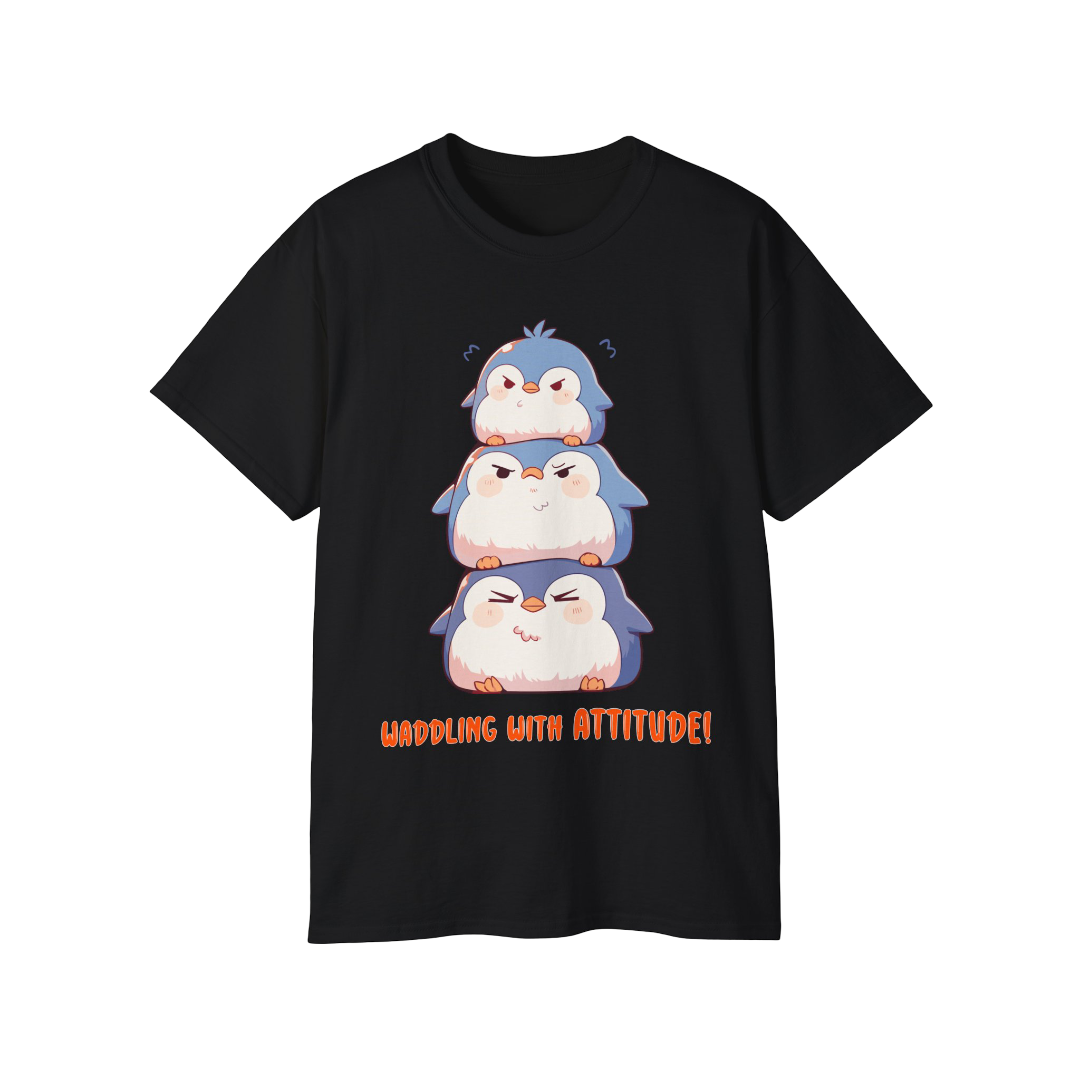 100%纯棉短袖T恤 | Kawaii-Penguin-001