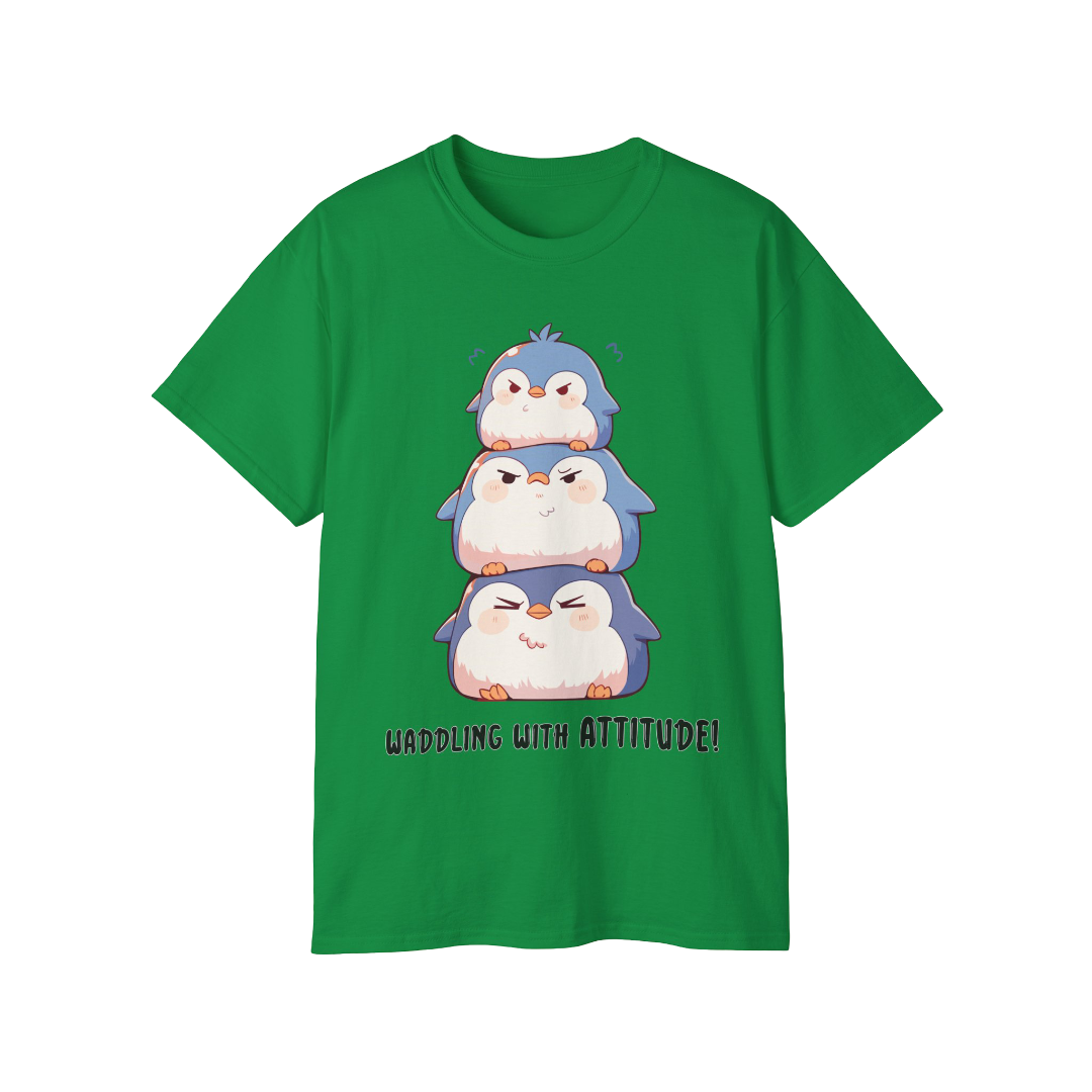 100%纯棉短袖T恤 | Kawaii-Penguin-001