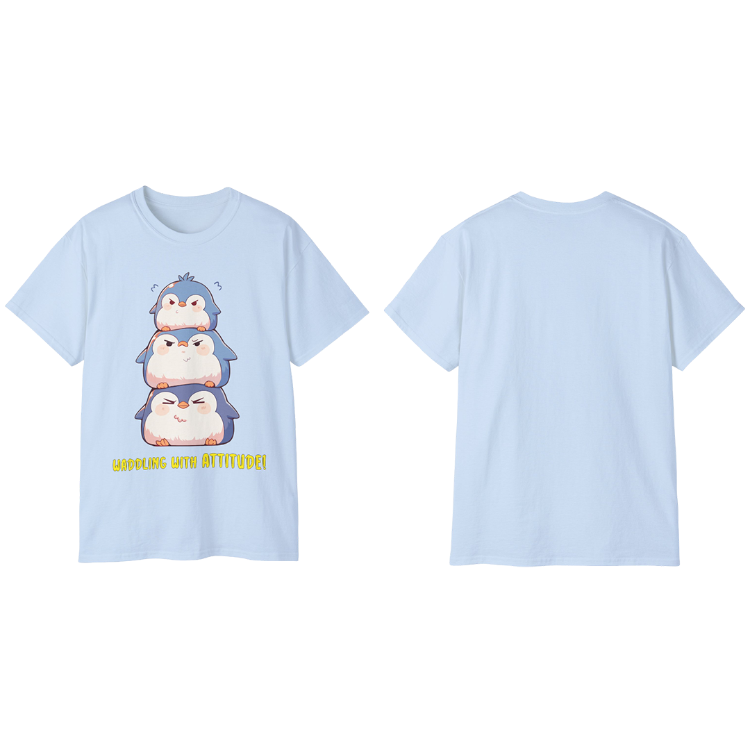 100%纯棉短袖T恤 | Kawaii-Penguin-001