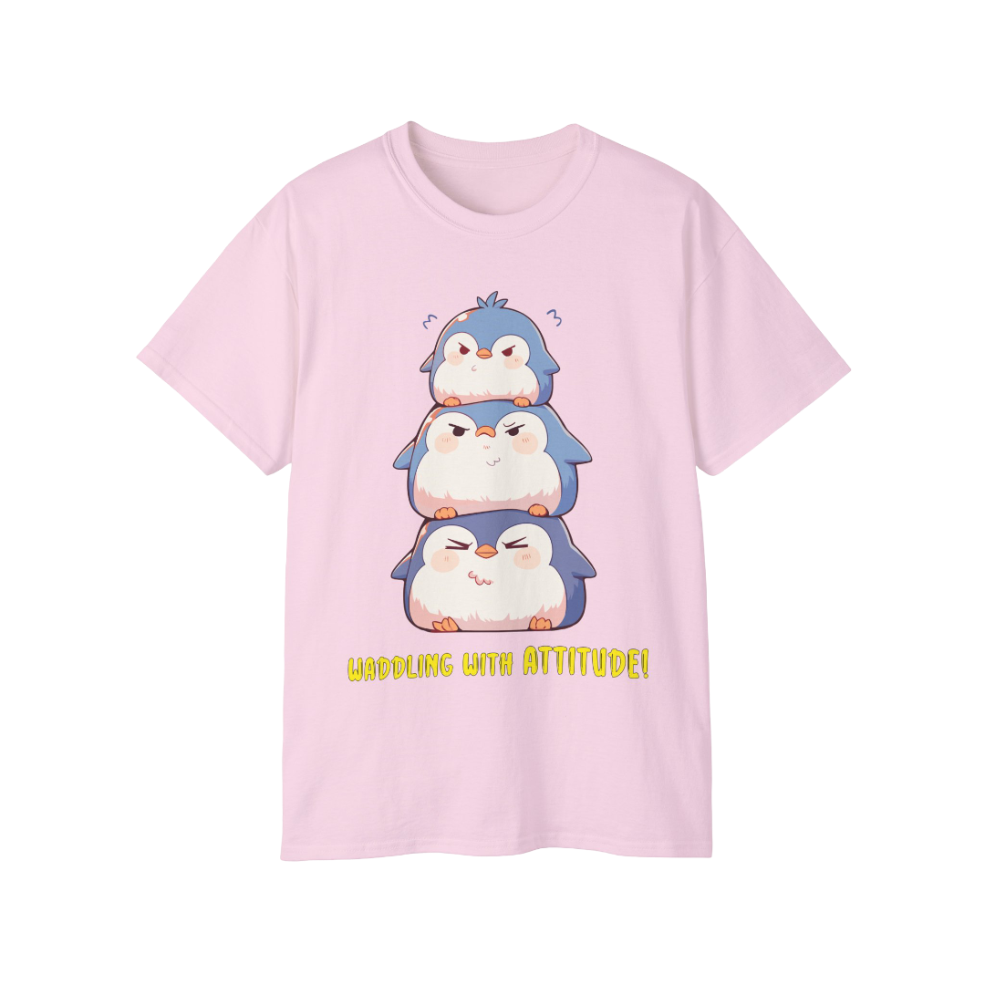 100%纯棉短袖T恤 | Kawaii-Penguin-001