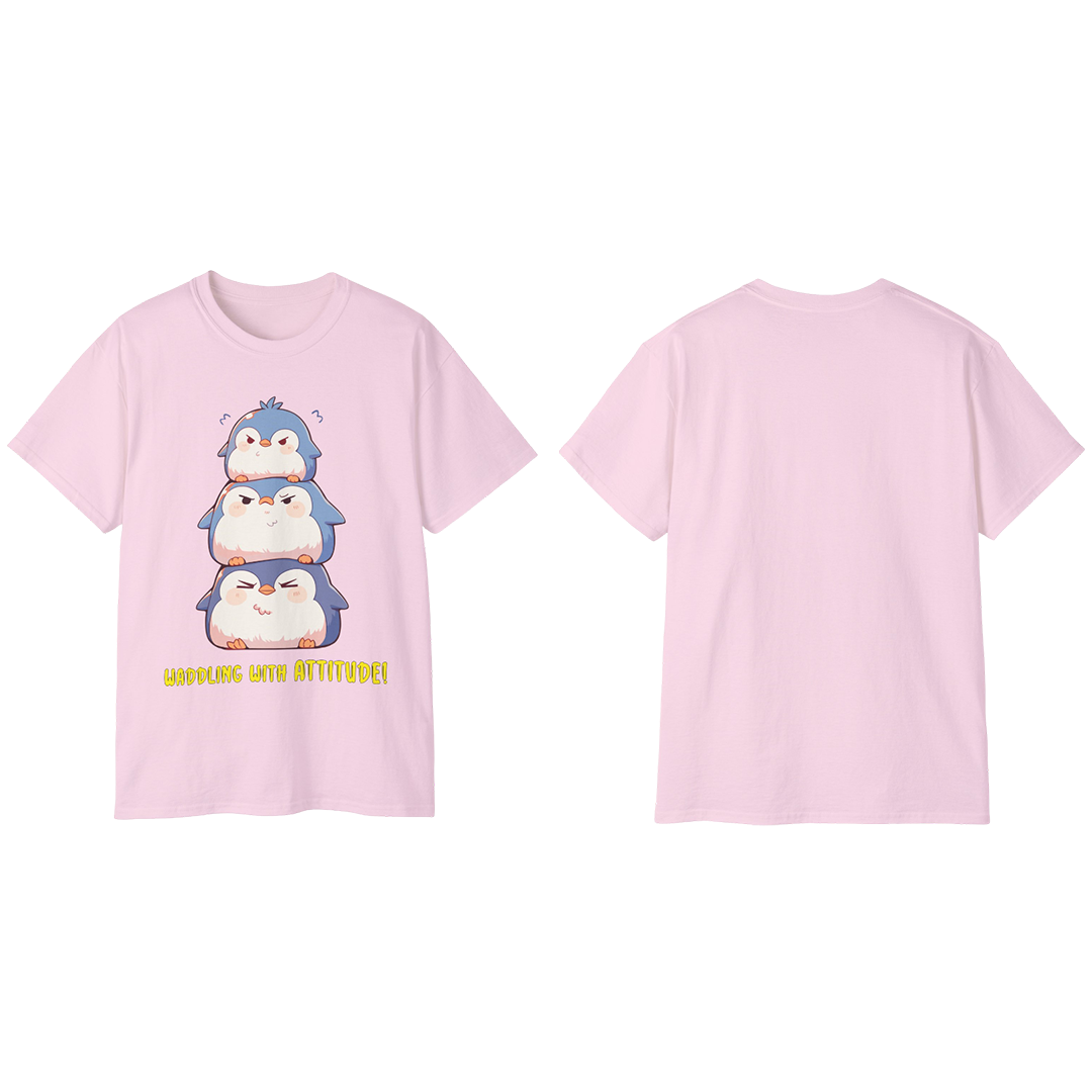 100%纯棉短袖T恤 | Kawaii-Penguin-001