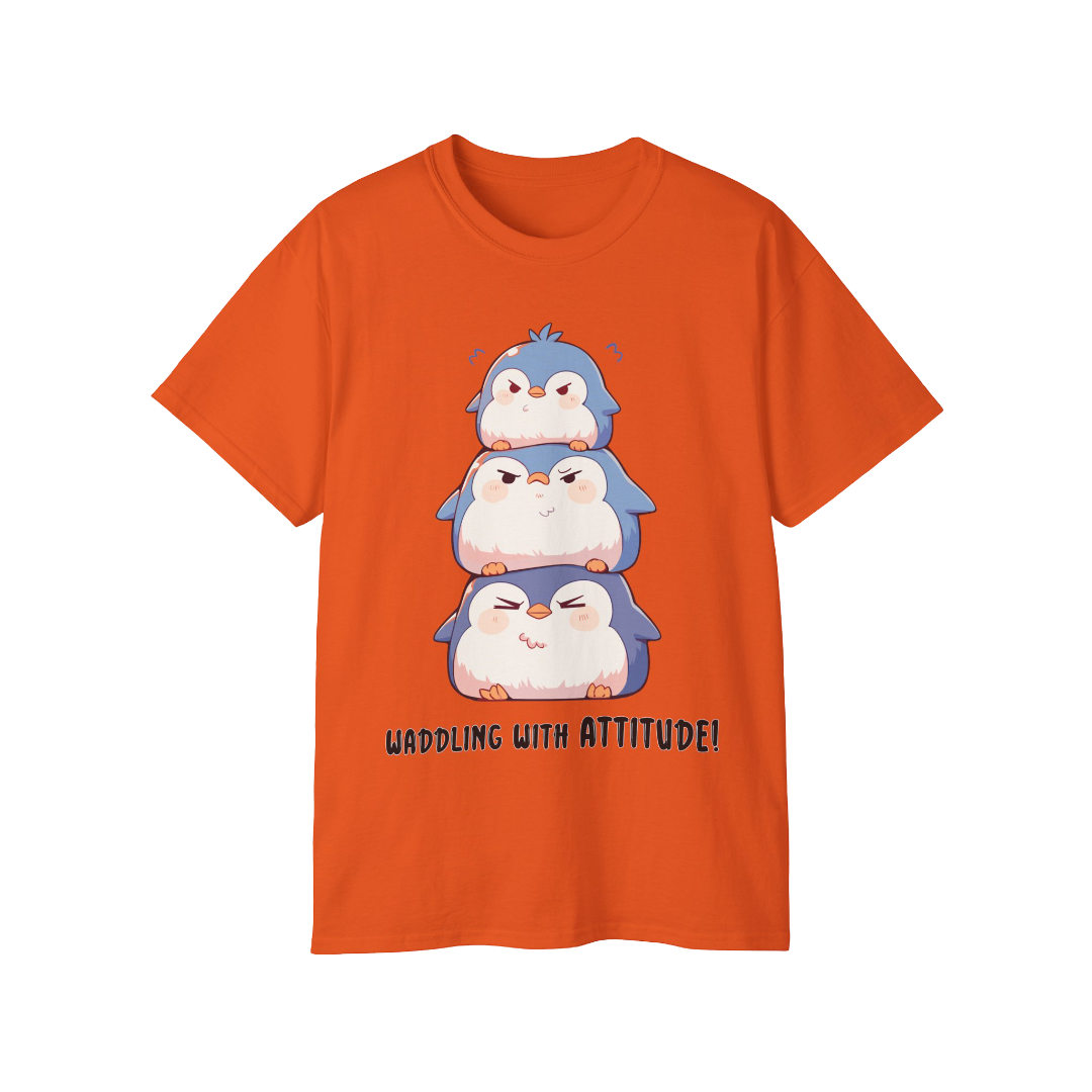 100%纯棉短袖T恤 | Kawaii-Penguin-001