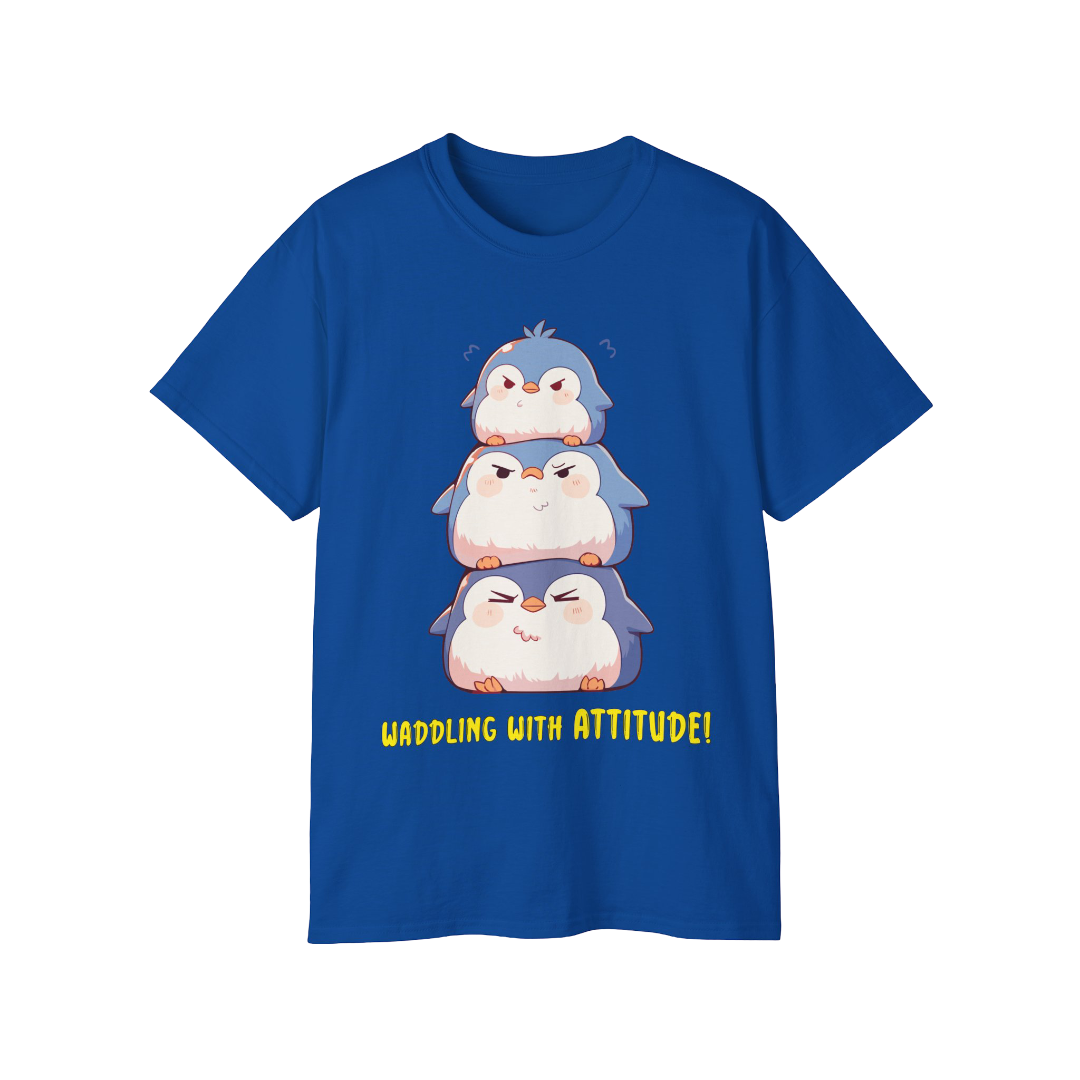 100%纯棉短袖T恤 | Kawaii-Penguin-001
