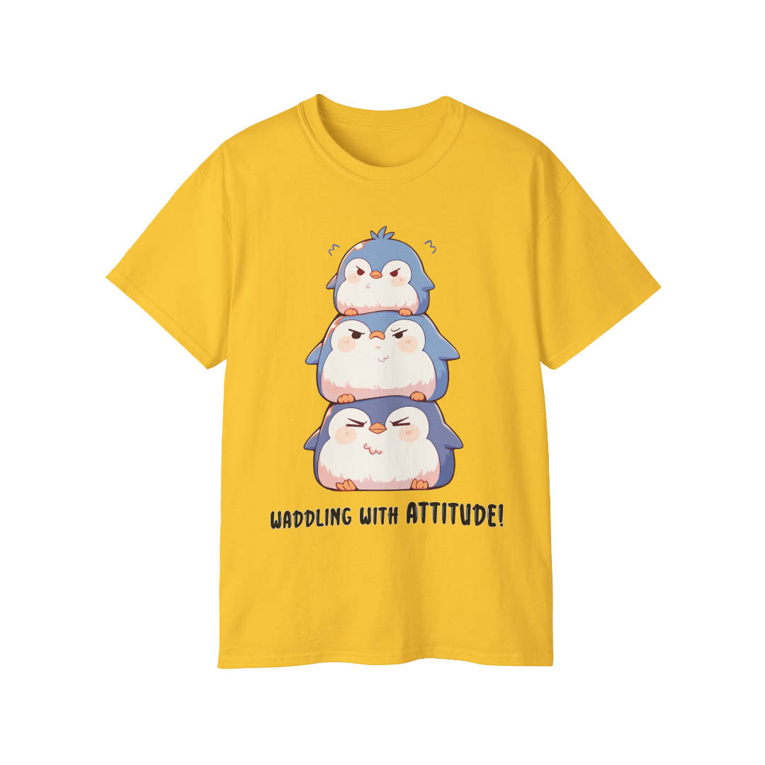 100%纯棉短袖T恤 | Kawaii-Penguin-001