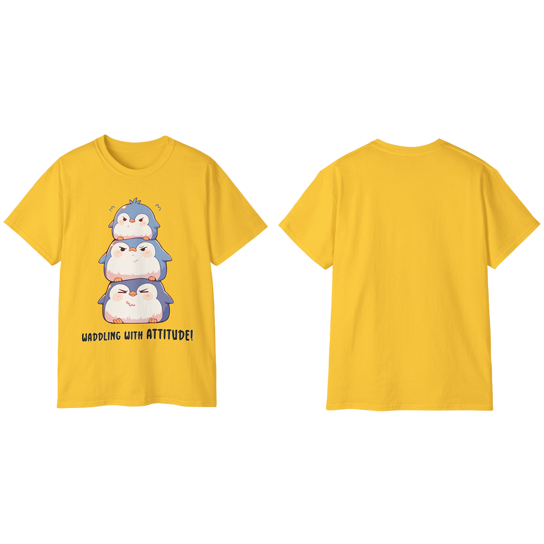 100%纯棉短袖T恤 | Kawaii-Penguin-001