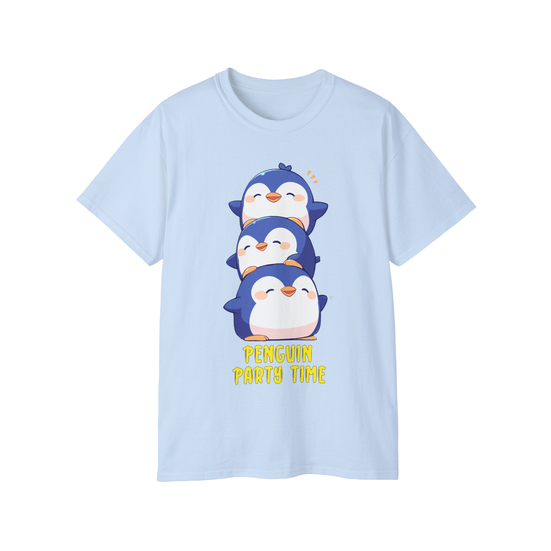 100% Cotton Short Sleeve Tee | Kawaii-Penguin-002