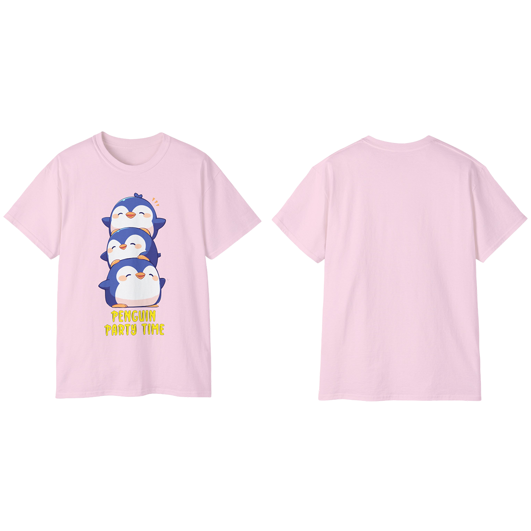 100% Cotton Short Sleeve Tee | Kawaii-Penguin-002