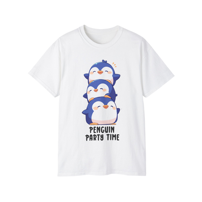 100% Cotton Short Sleeve Tee | Kawaii-Penguin-002