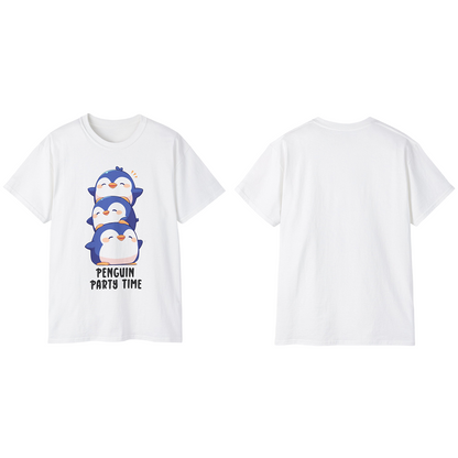 100% Cotton Short Sleeve Tee | Kawaii-Penguin-002