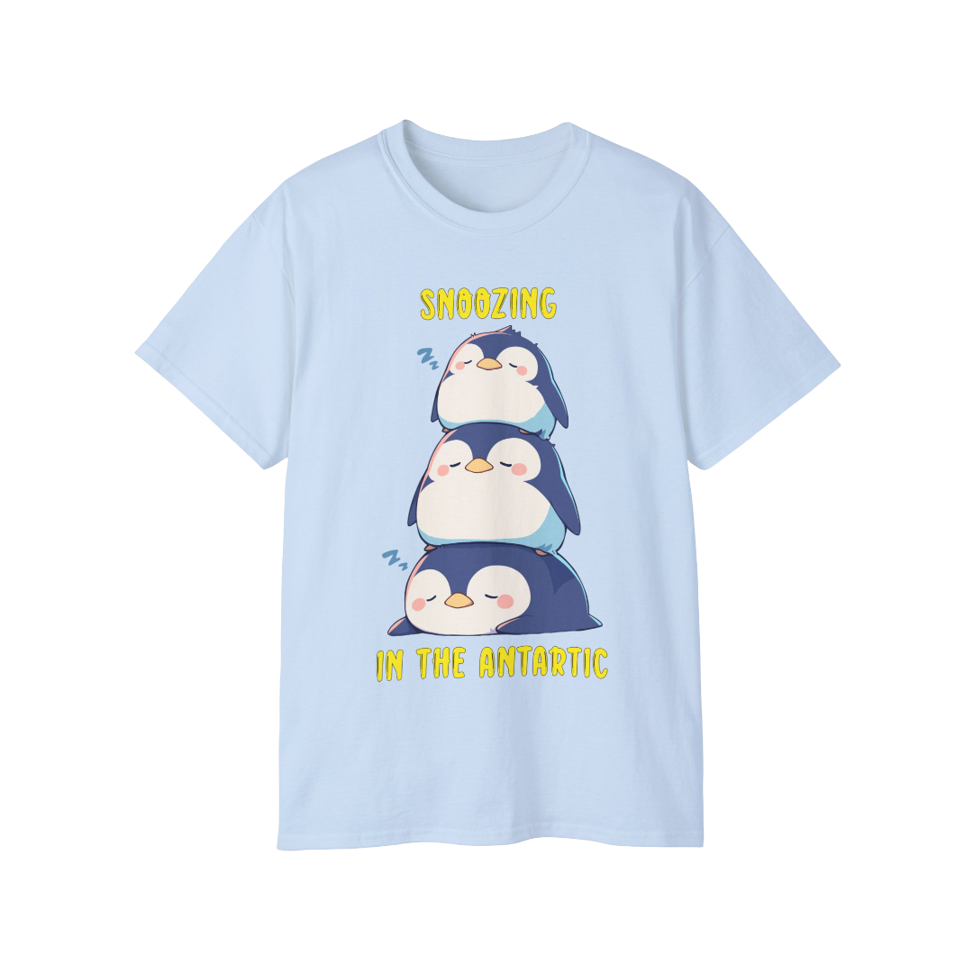 100% Cotton Short Sleeve Tee | Kawaii-Penguin-003