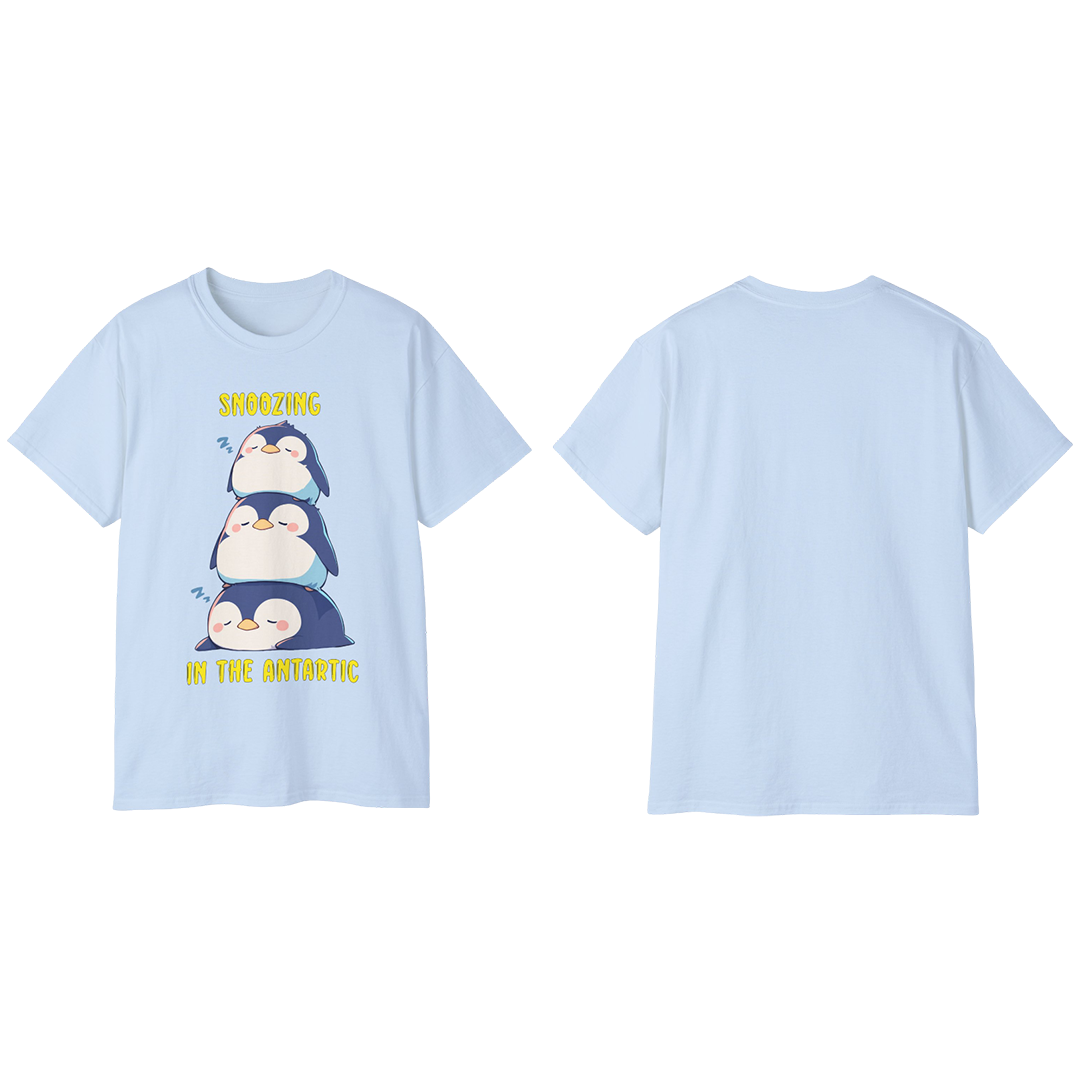 100% Cotton Short Sleeve Tee | Kawaii-Penguin-003