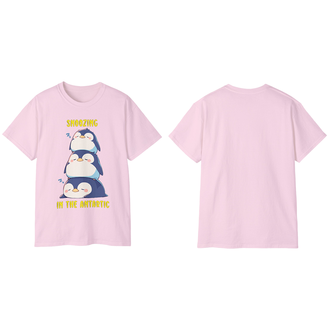 100% Cotton Short Sleeve Tee | Kawaii-Penguin-003