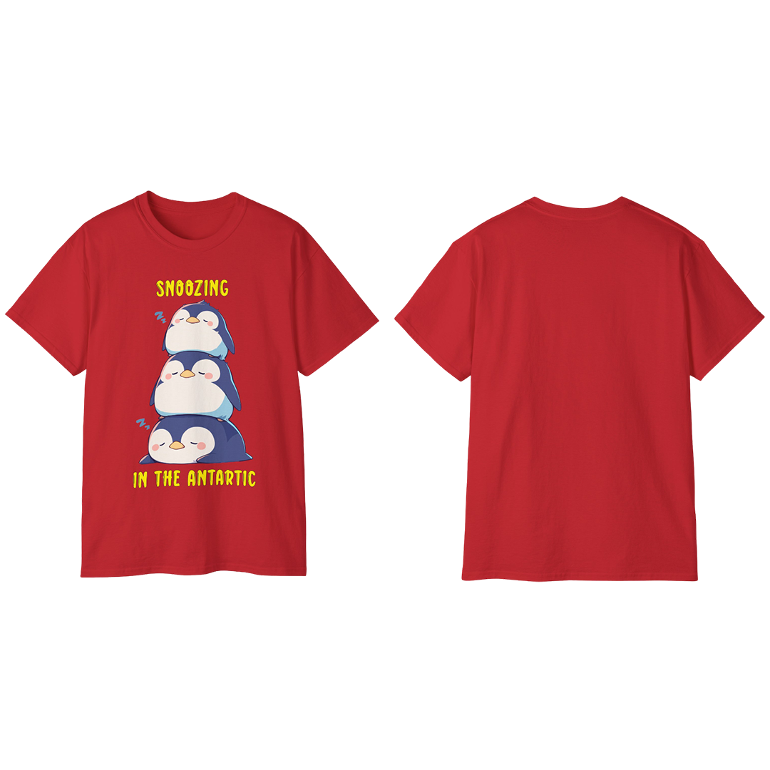 100% Cotton Short Sleeve Tee | Kawaii-Penguin-003