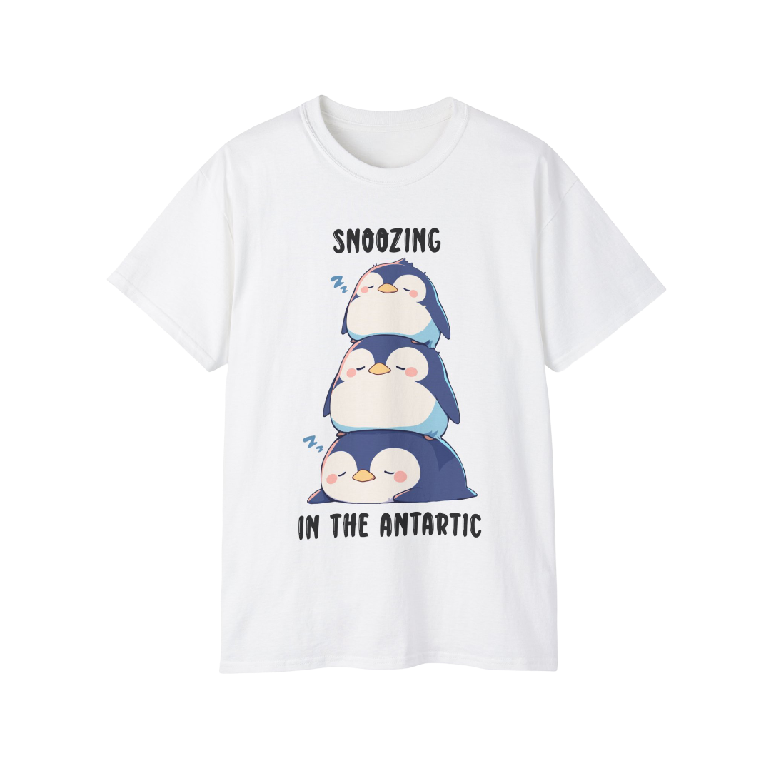 100% Cotton Short Sleeve Tee | Kawaii-Penguin-003