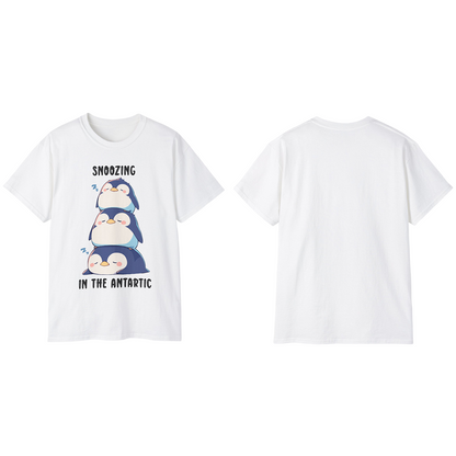 100% Cotton Short Sleeve Tee | Kawaii-Penguin-003