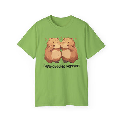 100% Cotton Short Sleeve Tee | Kawaii-Capybara-001