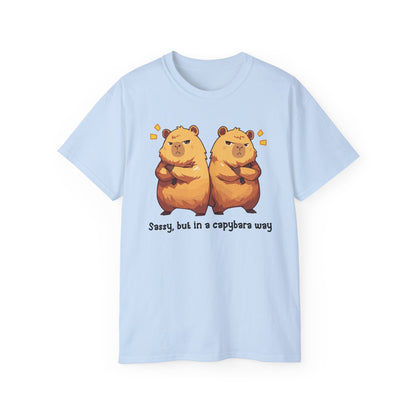 100% Cotton Short Sleeve Tee | Kawaii-Capybara-006