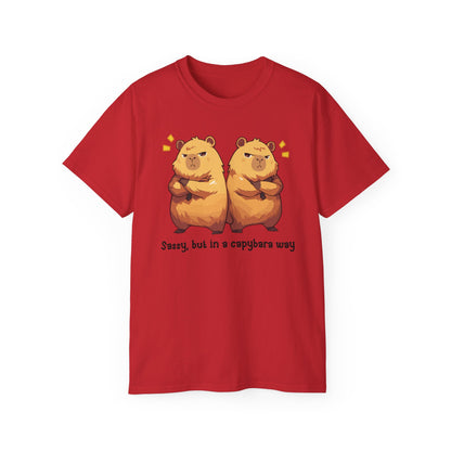 100% Cotton Short Sleeve Tee | Kawaii-Capybara-006