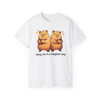 100% Cotton Short Sleeve Tee | Kawaii-Capybara-006