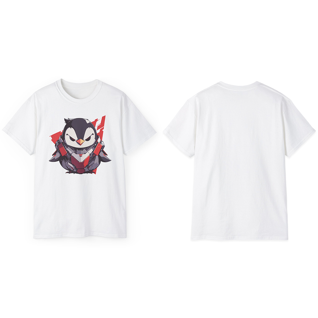 100% Cotton Short Sleeve Tee | Mascot-Penguin-010