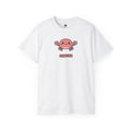 White t-shirt with a pink crab graphic and 'Cancer' text on a white background