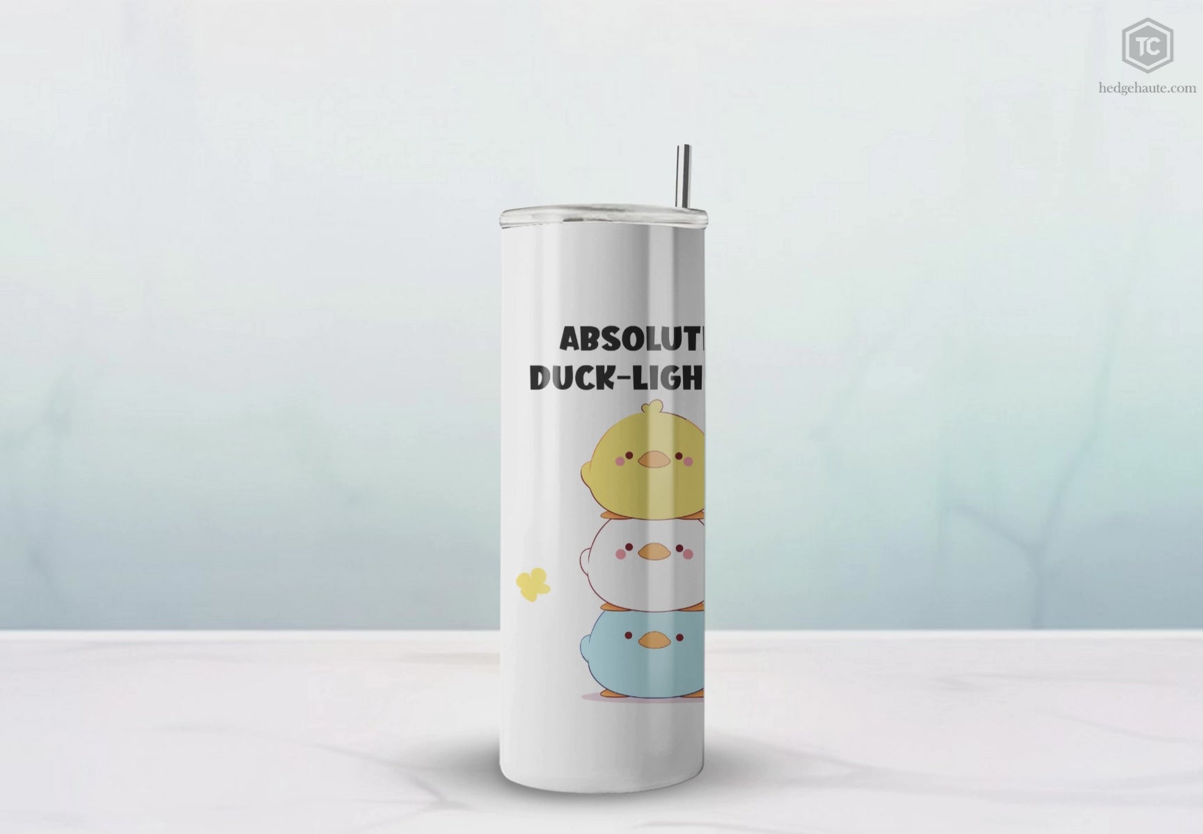 Kawaii，20盎司不锈钢防漏玻璃杯 T20-2405-Kawaii-Duck-002