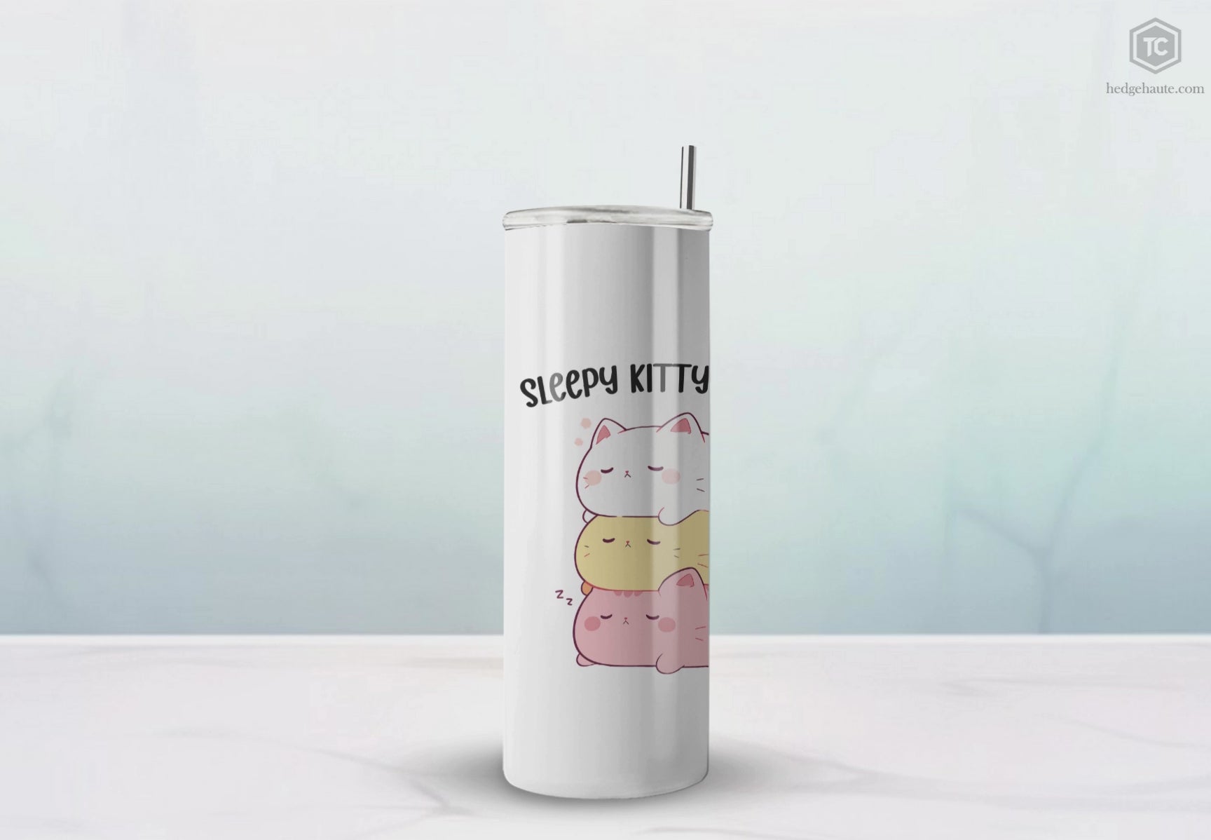 Kawaii，20盎司不锈钢防漏玻璃杯 T20-2405-Kawaii-Cat-003