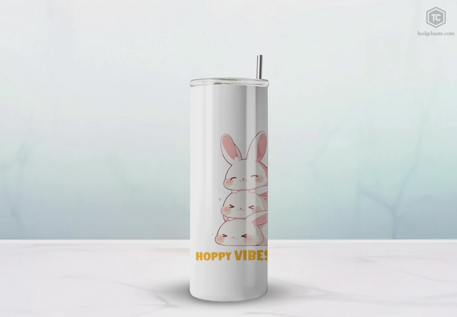 Kawaii，20盎司不锈钢防漏玻璃杯 T20-2405-Kawaii-Bunny-002