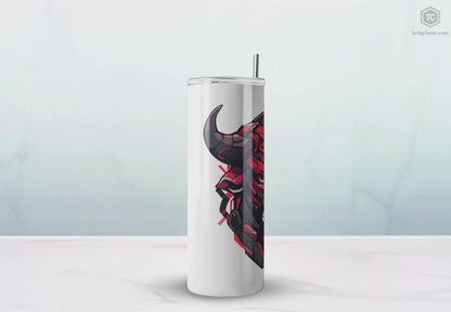 Mascot Logo, 20 Oz Tumbler, Stainless Steel, Leakproof T20-2405-Mascot-Bull-009