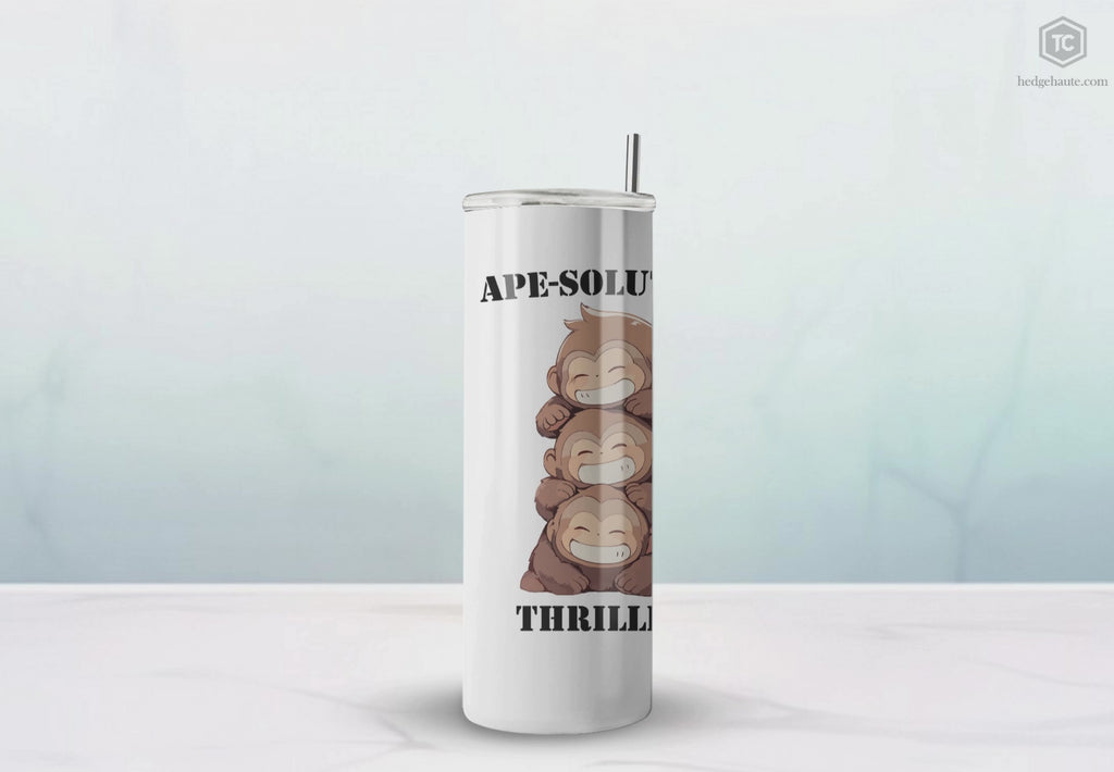 Kawaii，20盎司不锈钢防漏玻璃杯 T20-2405-Kawaii-Ape-002