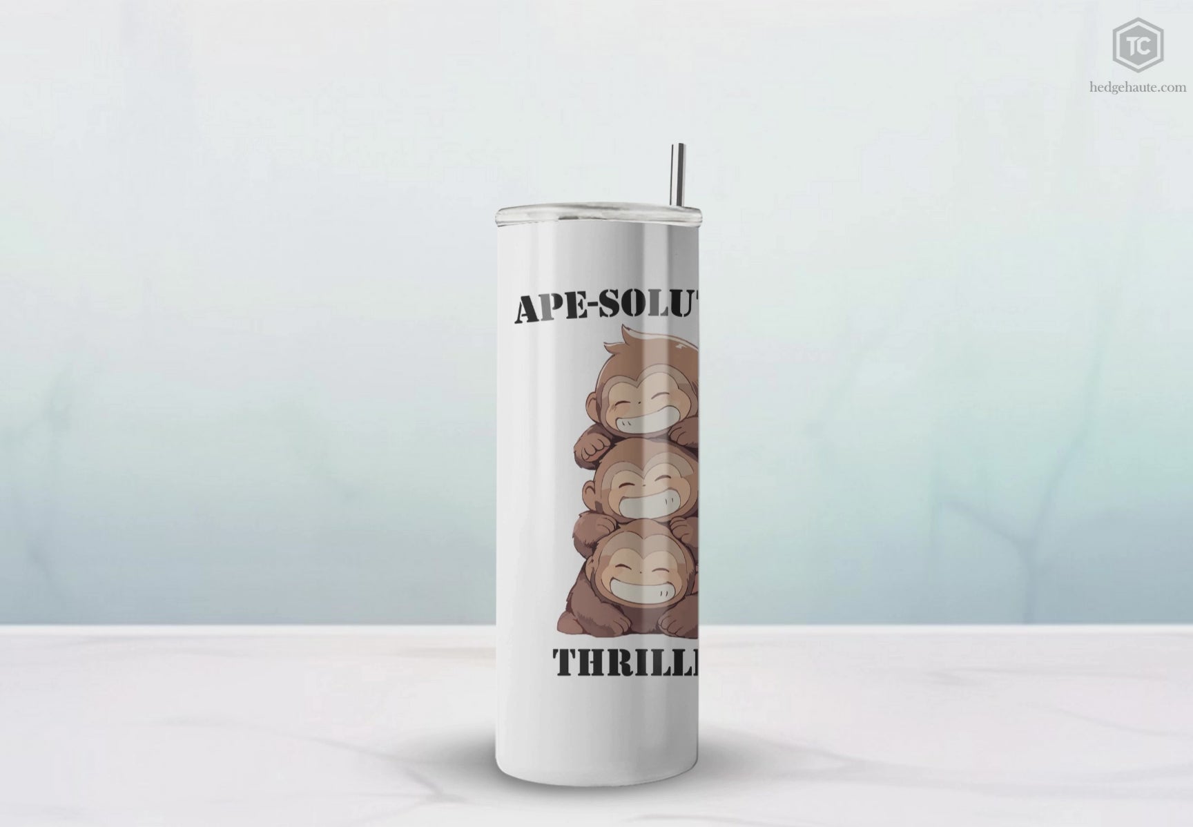 Kawaii，20盎司不锈钢防漏玻璃杯 T20-2405-Kawaii-Ape-002