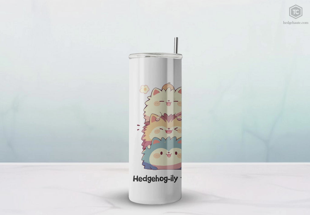 Kawaii，20盎司不锈钢防漏玻璃杯 T20-2405-Kawaii-Hedgehog-002