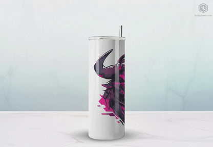 Mascot Logo, 20 Oz Tumbler, Stainless Steel, Leakproof T20-2405-Mascot-Bull-002