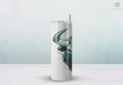 Mascot Logo, 20 Oz Tumbler, Stainless Steel, Leakproof T20-2405-Mascot-Bull-012