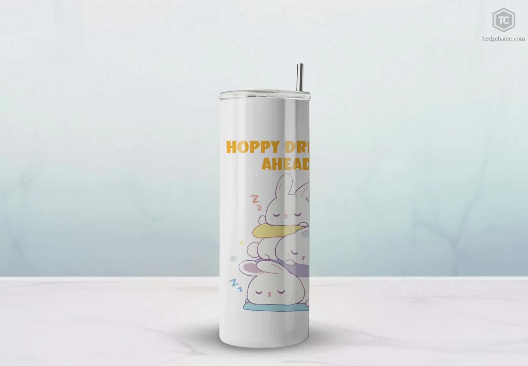 Kawaii，20盎司不锈钢防漏玻璃杯 T20-2405-Kawaii-Bunny-003