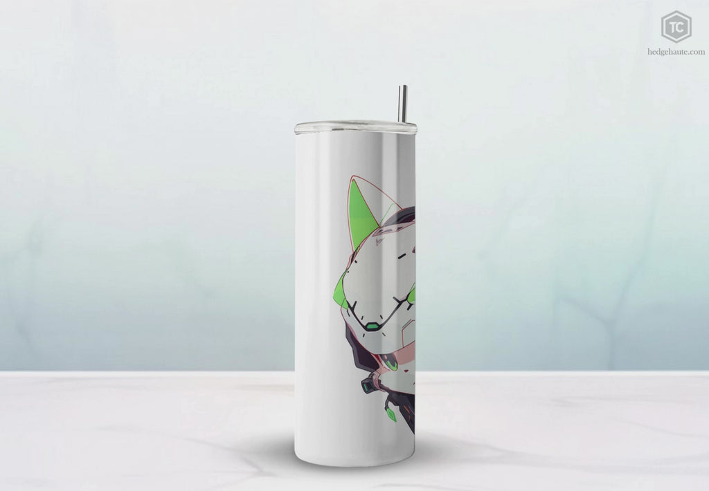 吉祥物标志，20盎司玻璃杯，不锈钢，防漏 T20-2405-Mascot-Cat-012