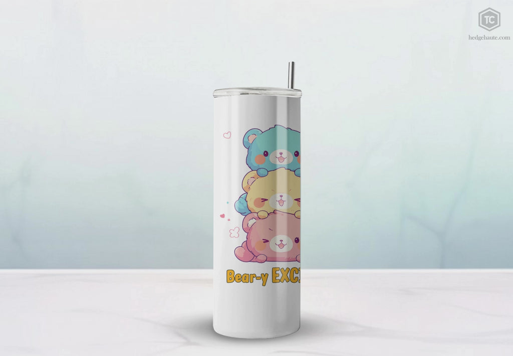 Kawaii，20盎司不锈钢防漏玻璃杯 T20-2405-Kawaii-Bear-002